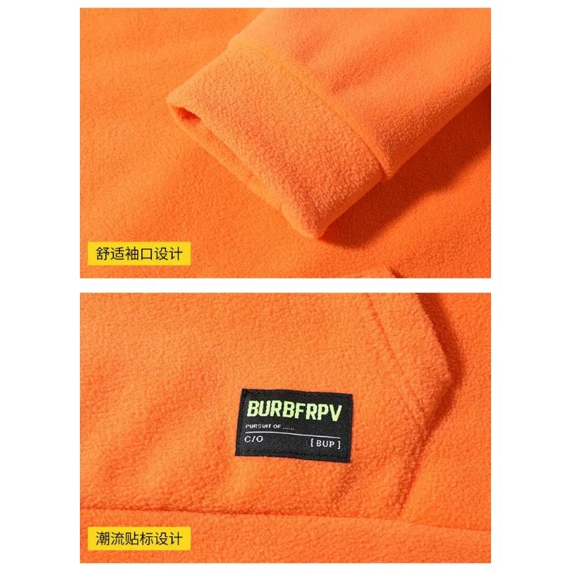 High Neck New Sweater Hoodie Sweatshirt Men Autumn Winter Fleece Thick Hooded Loose Bottom Trend Warm Streetwear Jacket Tops New