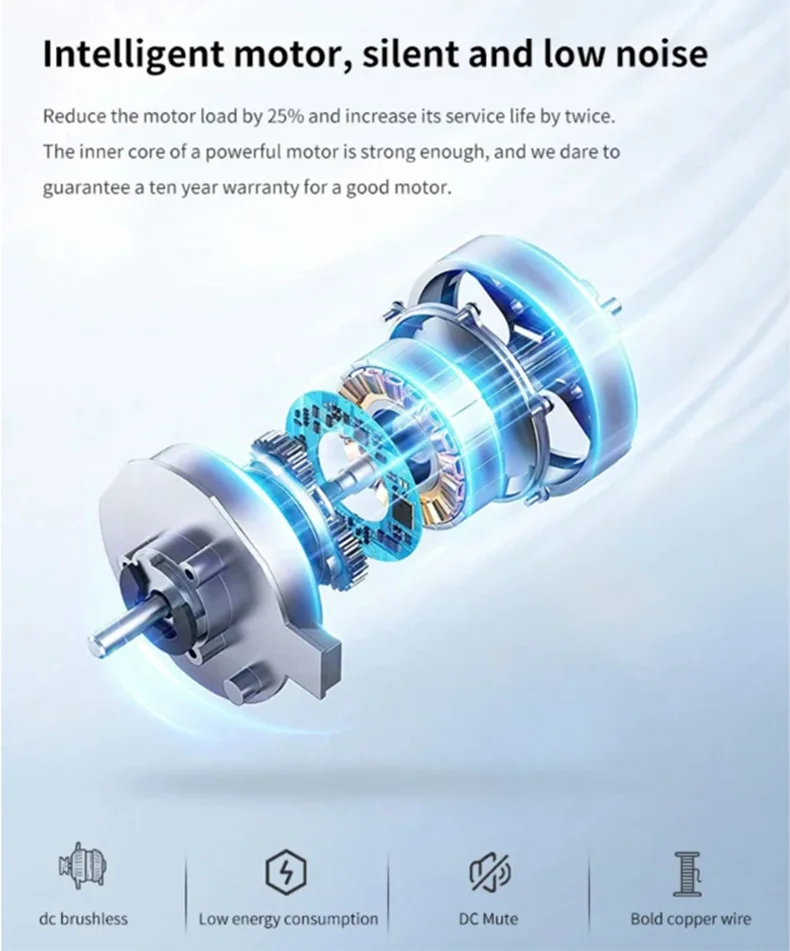 Smart Ceiling Fan Fans With Lights Remote Control Bedroom Decor Ventilator Lamp 52cm Air Invisible Blades Silent