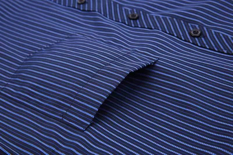 Oversized 9XL 8XL Mens Long Sleeved Shirt Casual Business Classic Plaid Striped Daily Slim Fit Button Male Social Dress Shirts