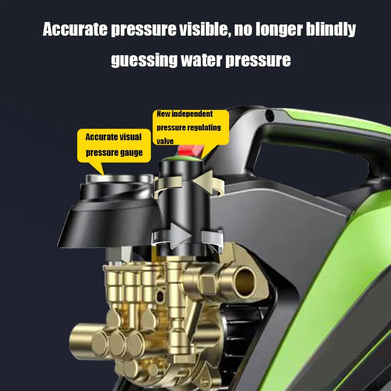 5800W Electric High Pressure Washer 220Bar Adjustable Nozzle Car Wash Machine Household Cleaning Tool Equipment