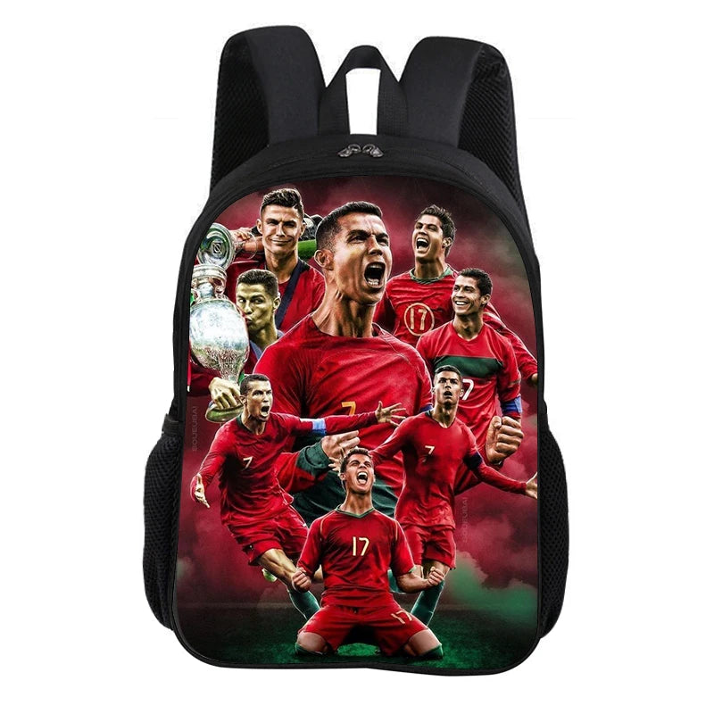 CR Football Star Knapsack Rucksack Child Bookbag  Ronaldo School Backpack Football Sports Backpack Fashion Schoolbag Kids Gift