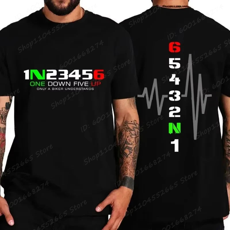 1N23456 Motorcycle Speed Graphic Print T-Shirts Summer Men's T Shirt Clothing Streetwear Short Sleeve Funny Motorcycle Shirts