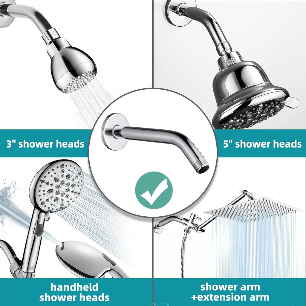 Shower arm Wall-mounted shower head Wall-mounted fixed shower head chrome-plated, matte black
