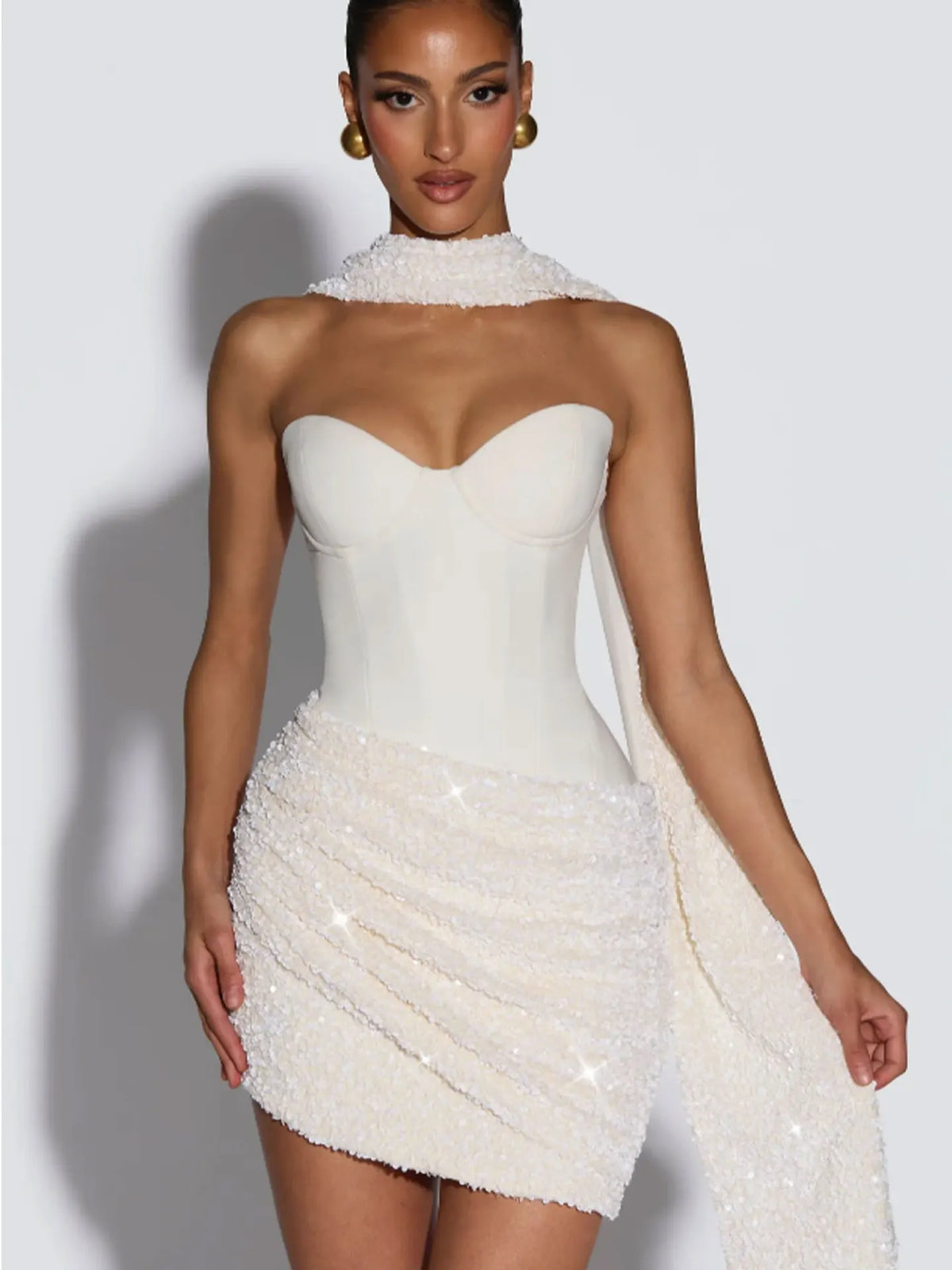 Halter Sparkly Sequin Bodycon Dress Fitted Midi Evening Gown Party Clubwear Jumpsuit Playsuit
