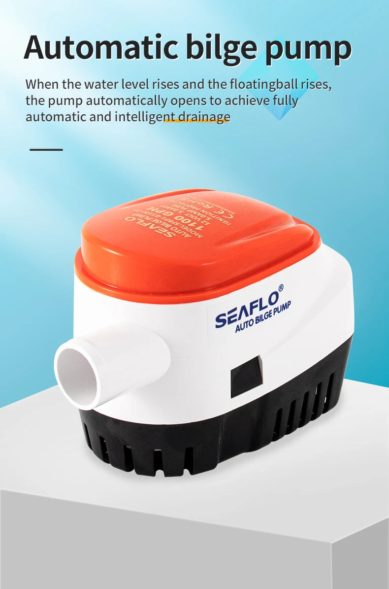 Marine Water Pump Small Bilge Pump 12V24V Yacht Drainage Fast Boat DC Submersible Pump Bilge Automatic Drainage Pump