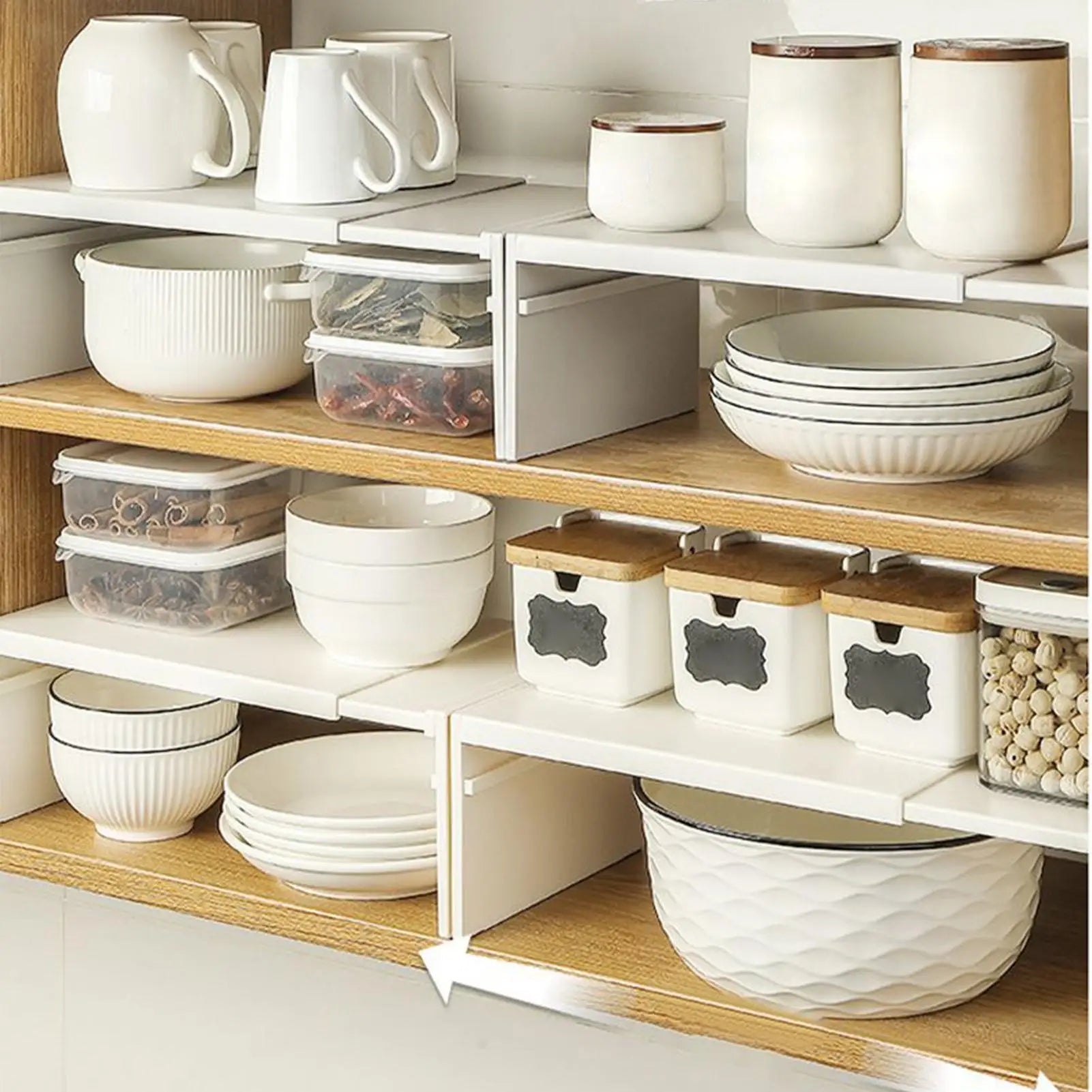 1pcs Kitchen Stretchable Cabinet Shelf Cupboard Separated Storage Rack Countertop Organizer shoe Organizer Shelf Save Space