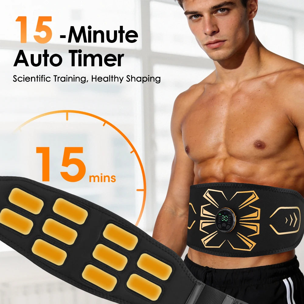 Muscle Toner Abdominal Toning Belt Smart EMS Muscle Stimulator Fat Burning Ab Trainer Weight Loss Fitness Equipment For Home Gym