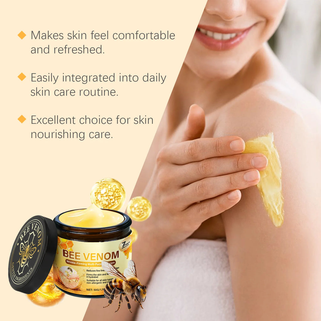 Bee Venom Firming Cream Anti-Wrinkle Lifting Face Moisturizer with Hyaluronic Acid Reduce Fine Lines Multipurpose Bee Venom Crea