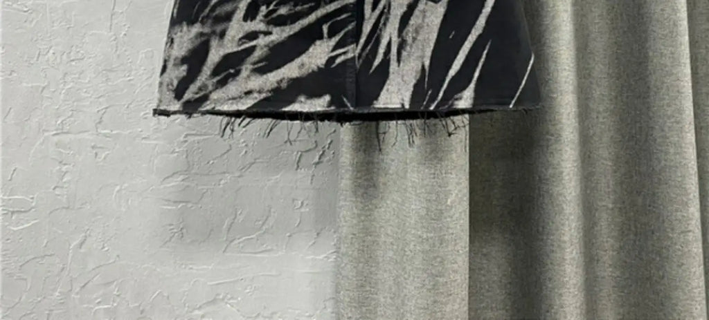 Black Gray Tie Dye Denim Short Skirt High Waist Personalized Pattern Denim Skirt Fringed A-line Skirt Fashion Versatile Skirt