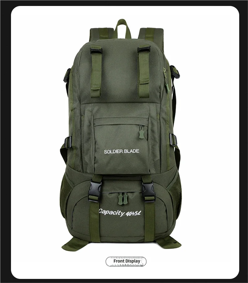 40L Travel Tactical Backpack Men Women Outdoor Travel Cycling Large Capacity Waterproof Lightweight Weight-Lifting Hiking Bag