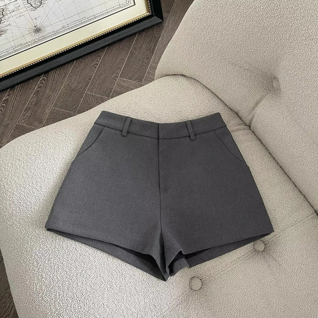 Women's 2026 New Elegant Solid A-Line Wide Leg Shorts Fashion Summer High Waist Korean Pants Casual Office Lady Commute Outfits