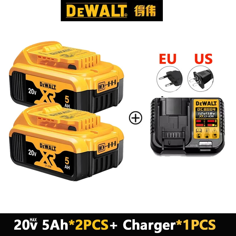 100% Original DeWalt Batteries 20V 5000/6000mAh Li Ion Battery For DCB206 DCB205 DCB204 DCB200 DeWalt Power Tools Air Transport