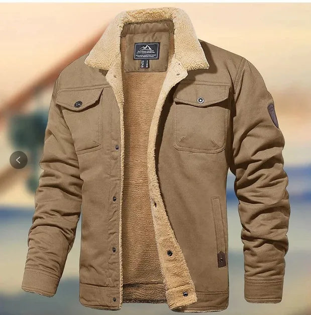 New in autumn and winter, men's jacket, velvet cotton tooling casual coat