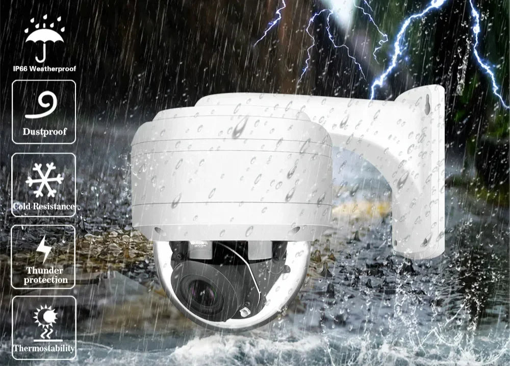 4K 8MP POE PTZ Dome Camera 12X 10X Optical Zoom Waterproof Outdoor CCTV Camera POE Security Surveillance System 5MP IP Dome Cam