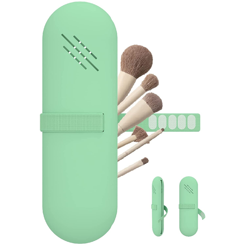 Travel Makeup Brush Holder,Make Up Organizer Bag Case,Cosmetic pouch,Toiletry Organizer,Silicon Small Makeup Brush Purse