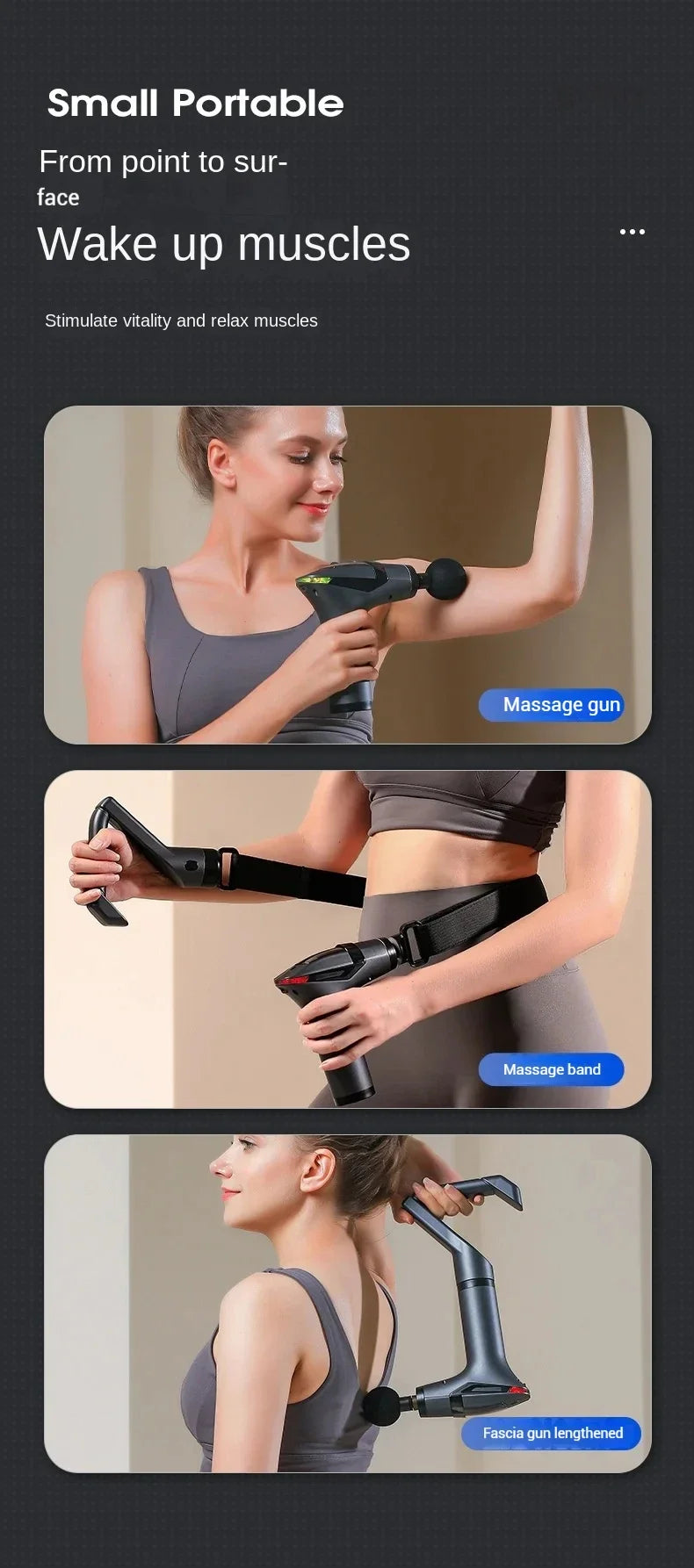 Hot Selling Long-handle Electric Massage Gun: Multifunctional for Muscle Relaxation, Deep Tissue Percussion Relief