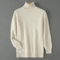 2024 Autumn Winter New Men's Casual High Collar Mink Cashmere Sweater Versatile Loose Pullover Knitted Sweater Warm Base Sweater
