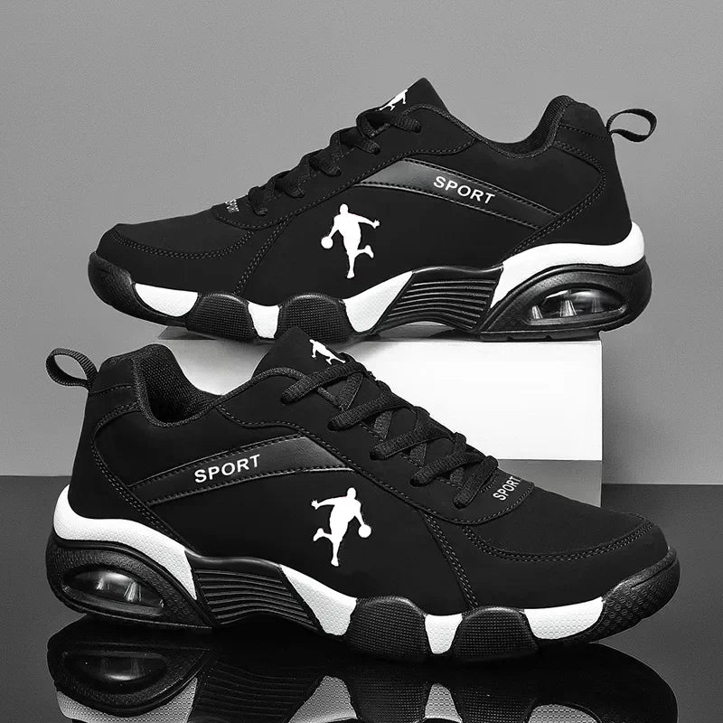 Outdoor Men's Running Sneakers Comfortable Leather+Mesh Walking Shoes Male Jogging TrainersTenis Masculino Zapatillas Hombre