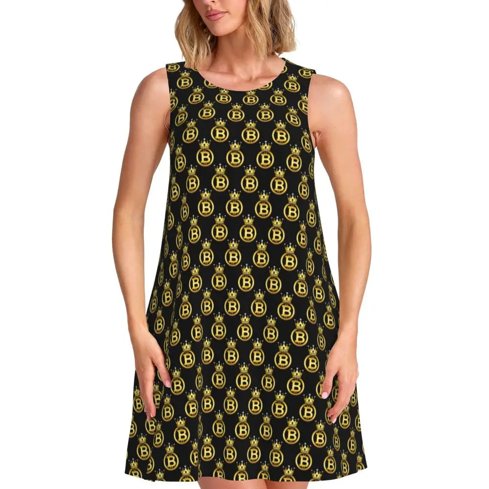 Beach Print Casual Dress Tropical Palm Tree Sleeveless Sexy Dresses Women Crew Neck Streetwear Dress Summer Graphic Clothing