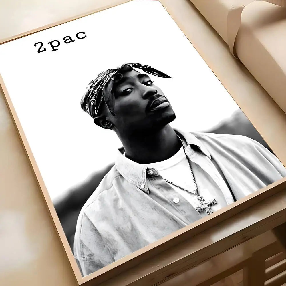 Hip Hop Singer 2-2Pac-MT Tupac Shakur Poster Art painting poster with prints Home bedroom living room decoration gift