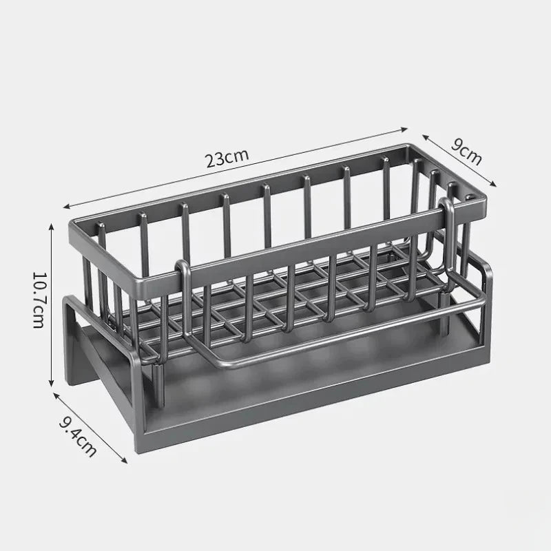 Stainless Steel Kitchen Sink Organizer | Sponge & Soap Storage | Faucet Holder & Towel Rack | Drain Rack with Shelf | Kitchen Ac