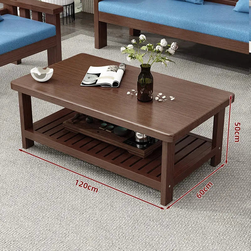Solid wood sofa new Chinese combination wooden sofa rental room backrest bench economical living room small apartment sofa