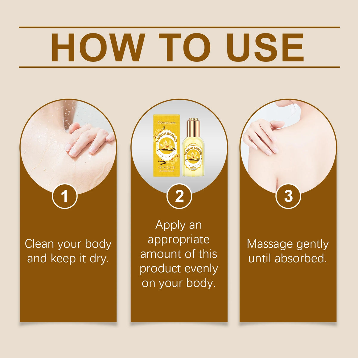 OceAura Strawberry Body Oil Vanilla Sweet Caramel Perfume Moisturizing Skin Barrier Repair Nourish Marshmallow Body Massage Oil