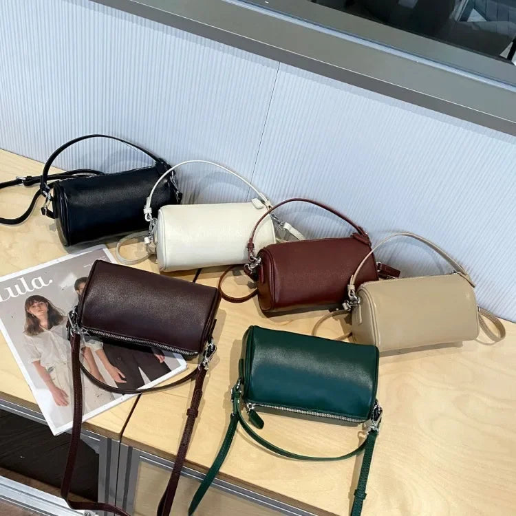 Ladies' Genuine Leather Small Shoulder Bag for Women Crossbody Fashionable Simple and Practical Soft Leather Darling Phone Bag