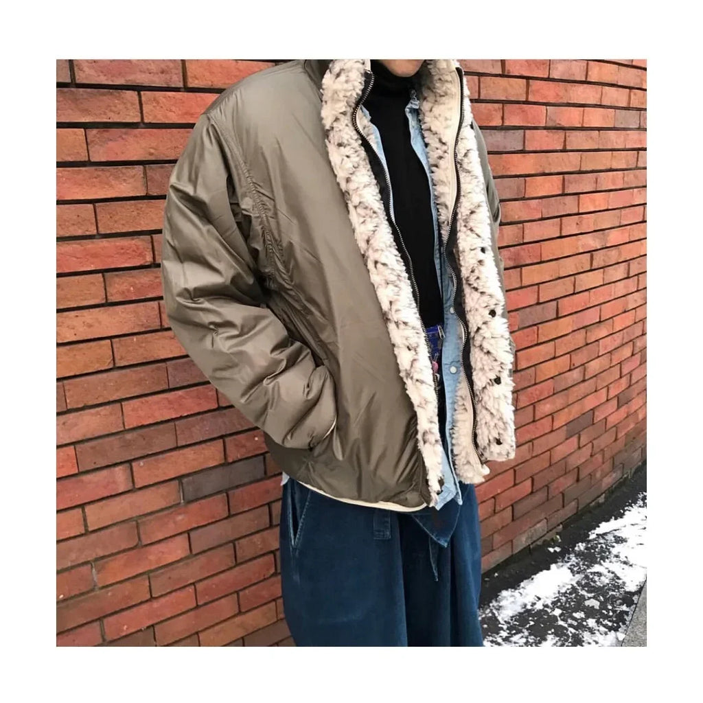 KAPITAL Fleece Wear on Both Sides Zipper Long Sleeve Japan Style Loose Jacket Men and Women Cashmere Coats