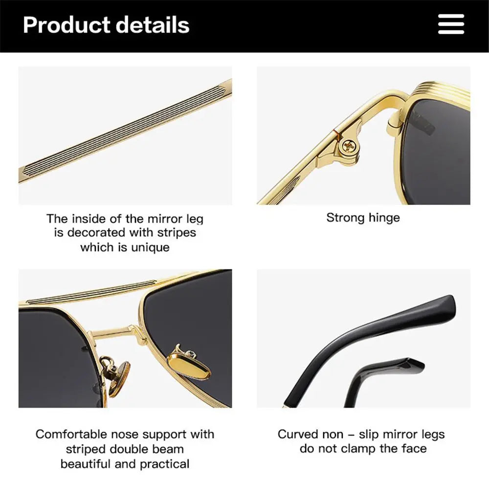 Retro Metal Frame Sun Glasses Driving Polygon Sunglasses Sun Glasses Polarized Sunglasses for Men Men's Shades