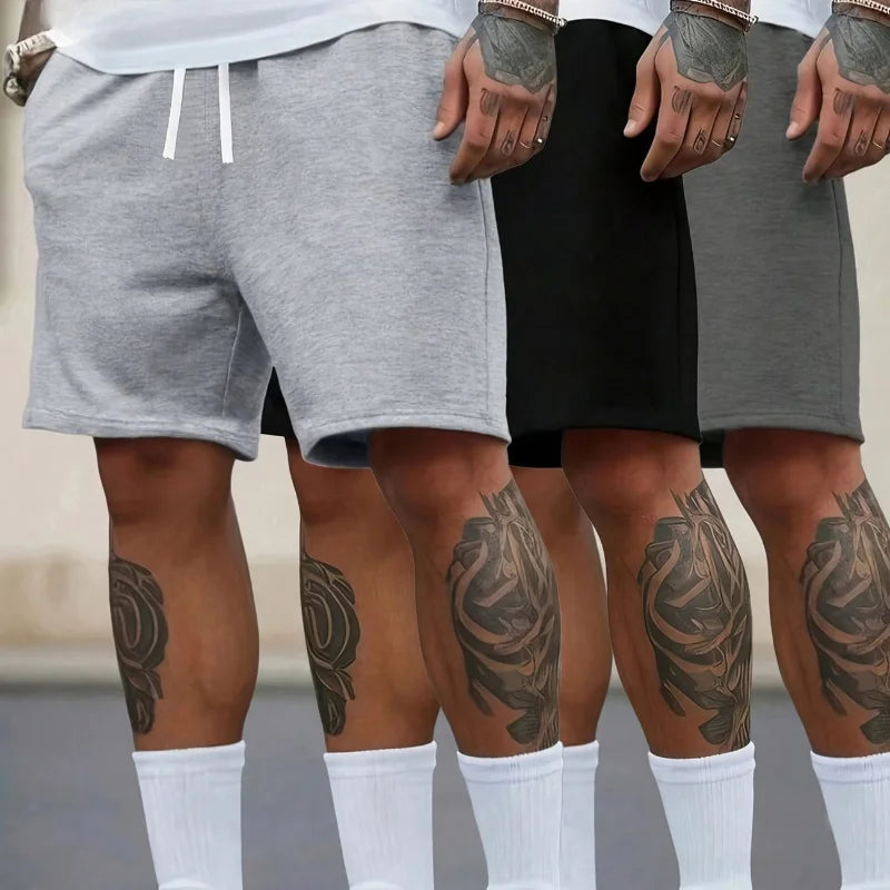 Comfortable Fitness Mens Summer Casual Shorts Drawstring Athletic Shorts Loose Women Cotton Sweatpants Sports Jogging Beach Pant