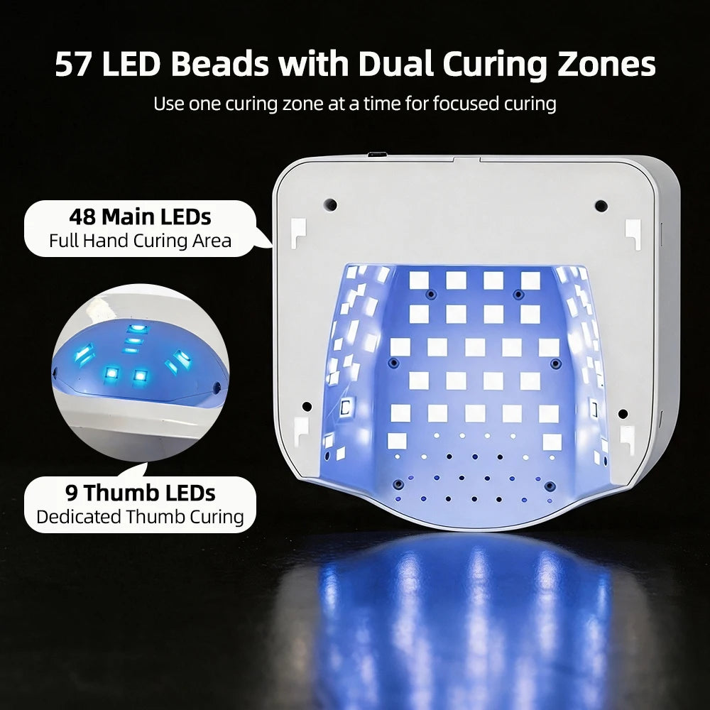 48+9 Beads Nail Dryer Thumb Full Hand Dual Lamp Single Toe Single Finger Gel Nail Curing Lamp Hand Fast Drying LED Light Dryer