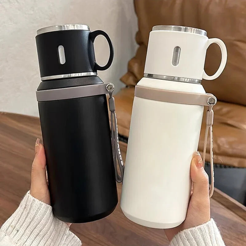 600ML Thermal Water Bottle Stainless Steel Thermos Bottle Keep Cold and Hot Water Bottle Thermos for Tea Coffee Vacuum Flasks