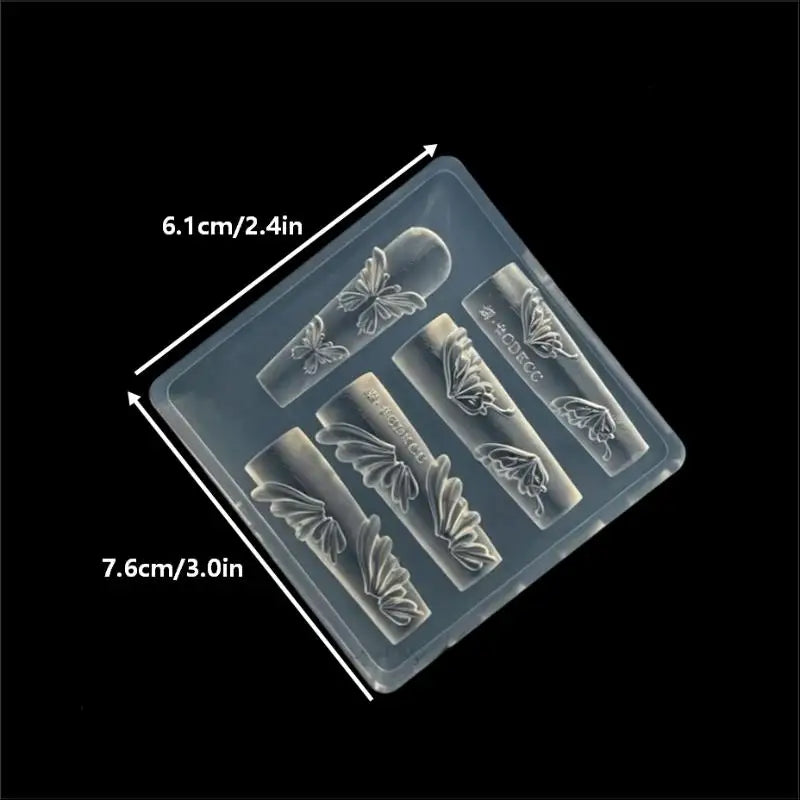 Nails DIY Design Rose Flower Nail Mold Stamping Plate Manicure Mold 3D Mini Silicone Mold Butterfly Wings Nail Art Decorations