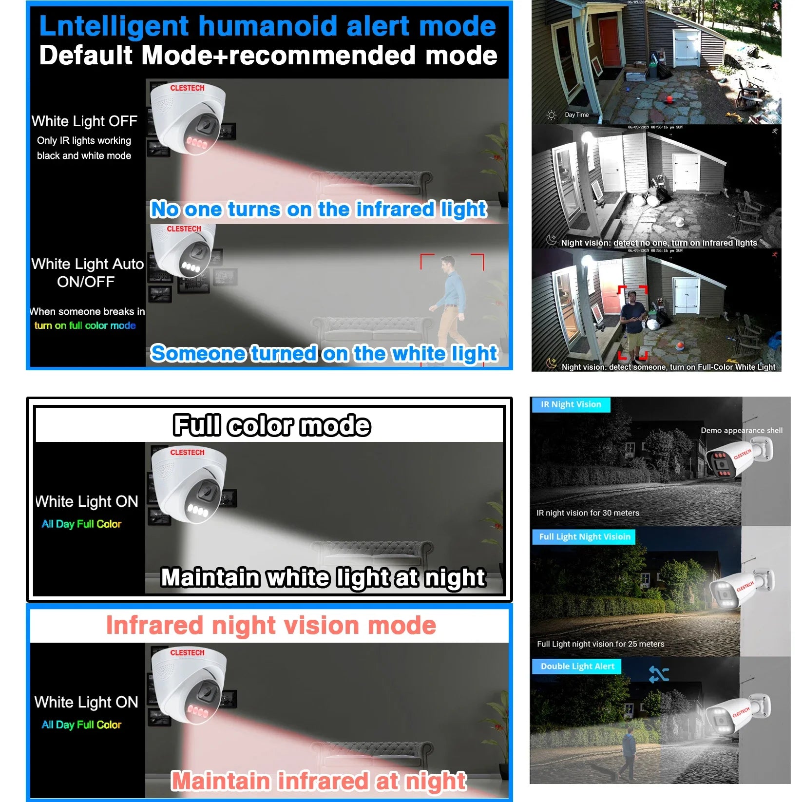 AI Audio IP POE Camera 5MP 4MP H.265 HD Infrared Full Color Dual Light RTSP ONVIF XMEye Outdoor Waterproof Security System with