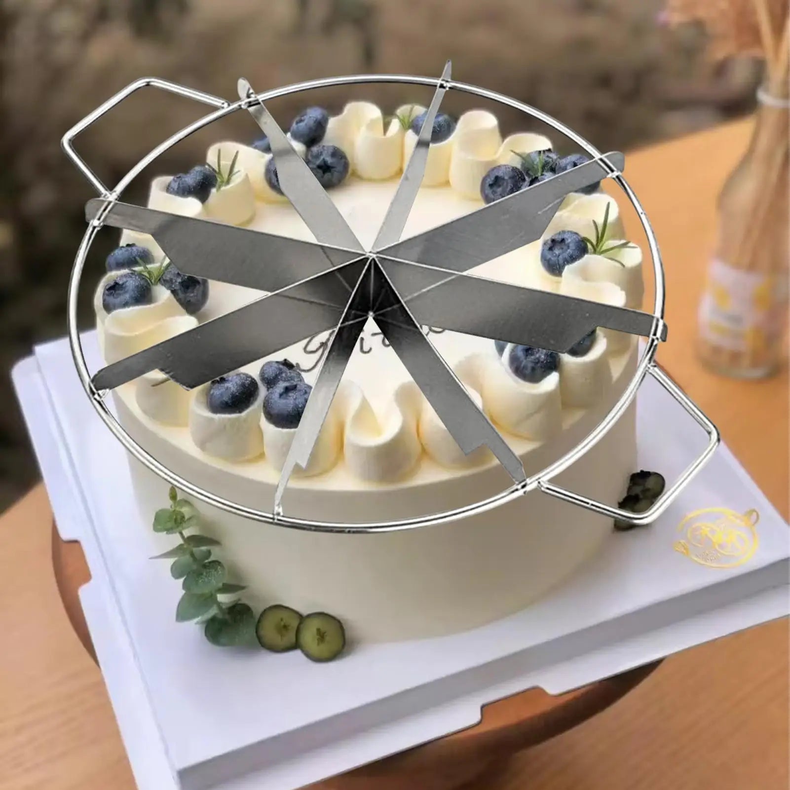 Cheese Cake Cutter Cake Cutting Tool Stainless Steel Pie Cutter Non-Stick Kitchen Gadgets Pastry Cheese Pizza Cutting Press Tool