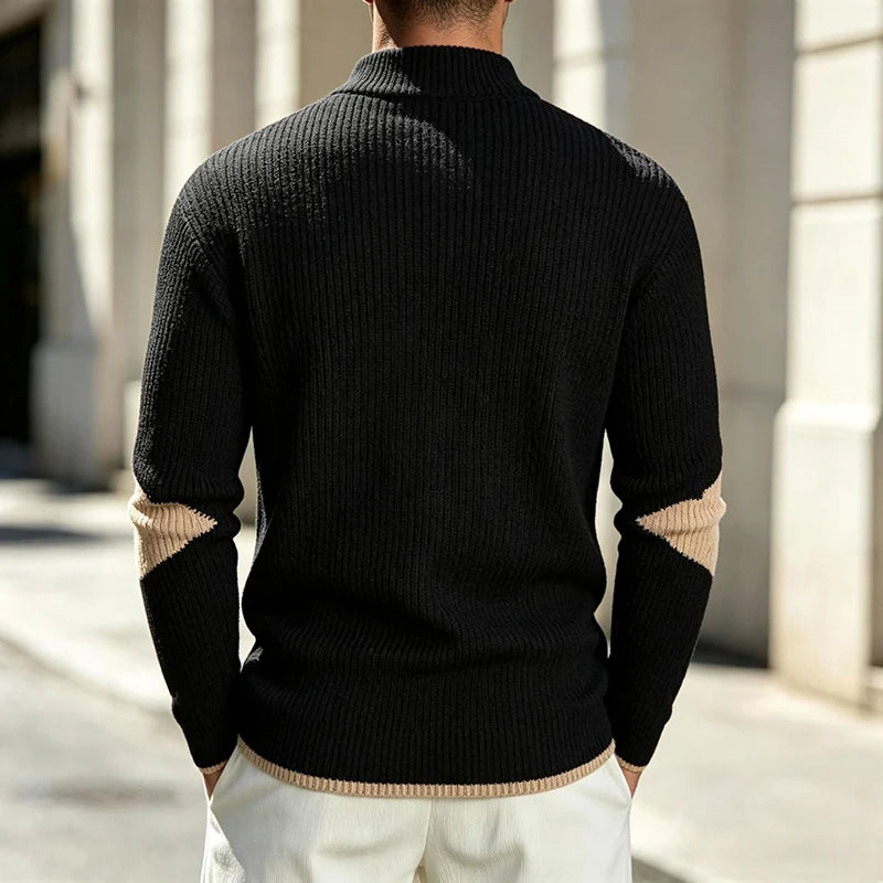 Vintage Print Pattern Knit Sweater Shirts Mens 2026 Autumn Outdoor Long Sleeve Shirt Daily Casual O Neck Knitting Tops Men