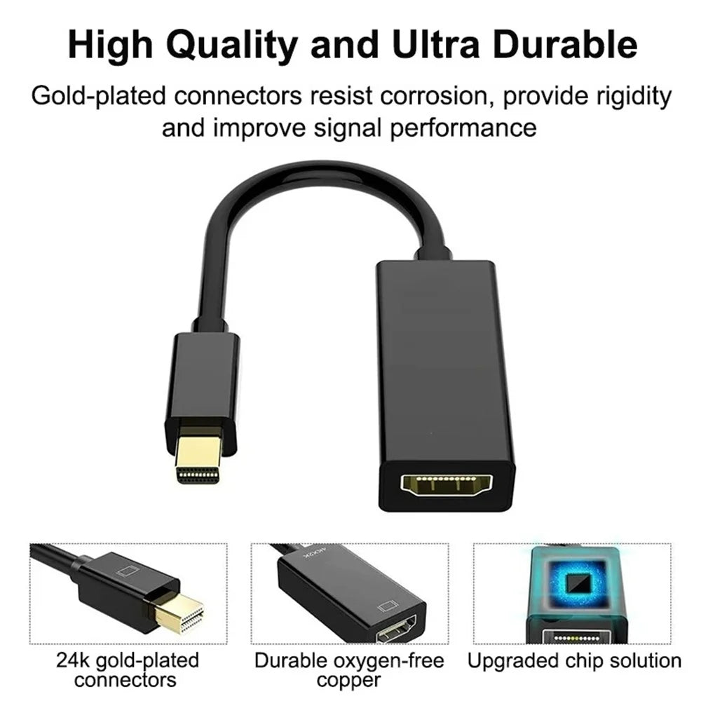 Mini DisplayPort to HDMI Adapter 4K 1080P Male to Female Converter Cable for MacBook Air Pro Dell HP Lenovo Surface Laptop