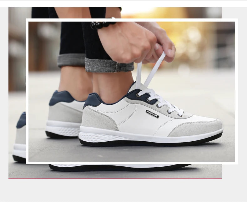 Men Shoes Sneakers PU Leather Trend Casual Shoes Fashion Breathable Leisure Male Sneakers Non-Slip Footwear Men Vulcanized Shoes