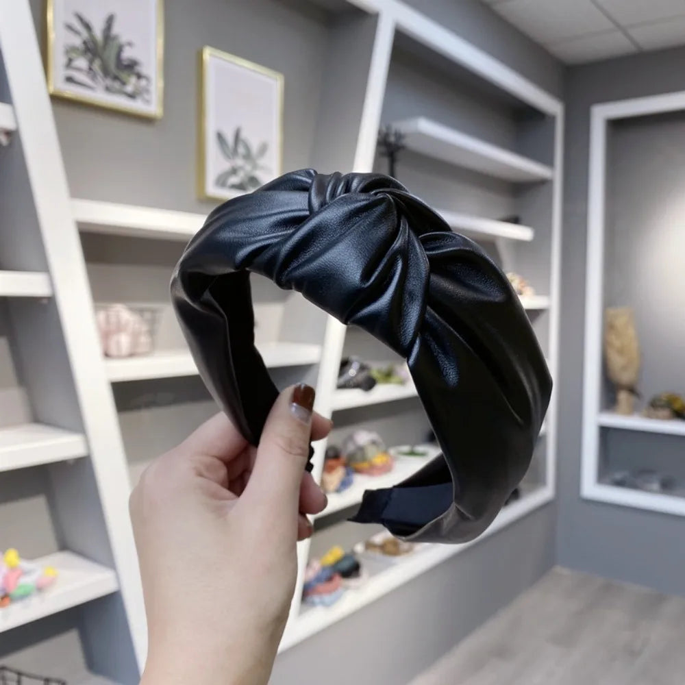 Women Girls Wide Top Knot Hair Bands Headdress Solid Color Cloth Headband Bezel Girls Hairband Hair Hoop Female Hair Accessories