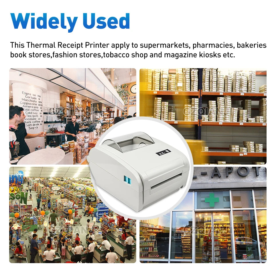 4x6inch Shipping Thermal Label Printer Portable No Ink Required 203DPI for Small Business USB High Speed Express Airway Bill ﻿