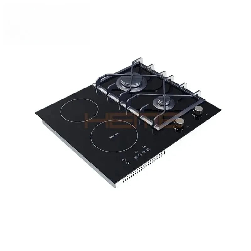 New Products Kitchen Appliances Glass Panel 4 Burners Hybrid Hob With Gas / Induction / Ceramic Burner