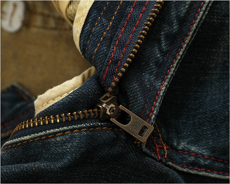 2025 Spring and Autumn New American Retro Heavyweight Denim Jeans Men's High Street 94.2% Cotton Washed Straight Casual Pants