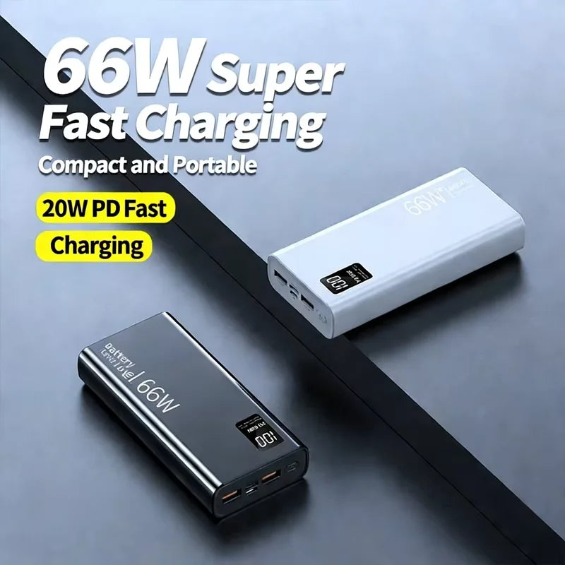 Lenovo 66W Super Fast Charging Power Bank 20000mAh High Capacity Bidirectional Quick Charge Digital Display Mobile Power Source