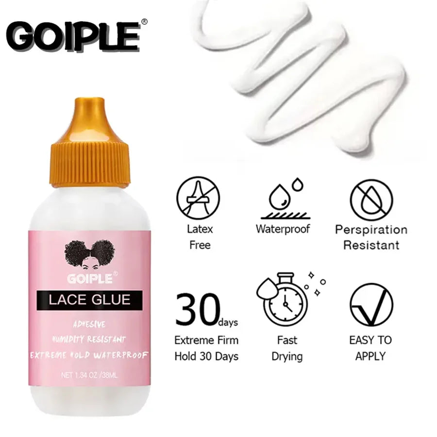 Wig Glue,Waterproof Toupee Adhesive,Remover for Wig Slick Hair Wax Stick Edge Control Wax Elastic Band & Edge Brush & HD Cap Kit