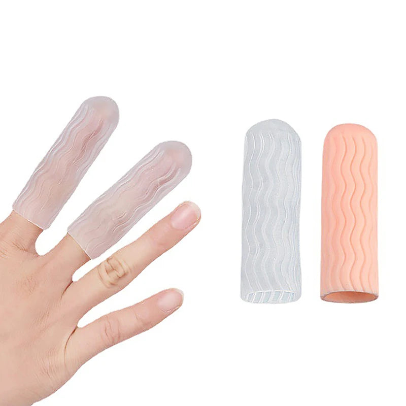 2Pcs Silicone Gel Tube Hand Bandage Finger Protector Anti-cut Heat Resistant Finger Sleeves Great Cooking Kitchen Tools