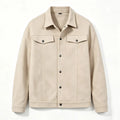 Men Loose Short Shacket Soft Brushed Fabric Autumn Winter Business Daily Casual Fake Decor Chest Flap Lapel Fashion Outer Jacket