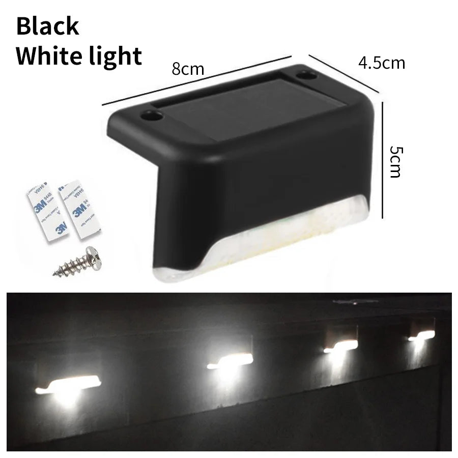 LED Solar Staircase Light Waterproof Passage Patio Courtyard Guardrail Step Lamp for Outdoor Garden Borders Terrace Fence Light