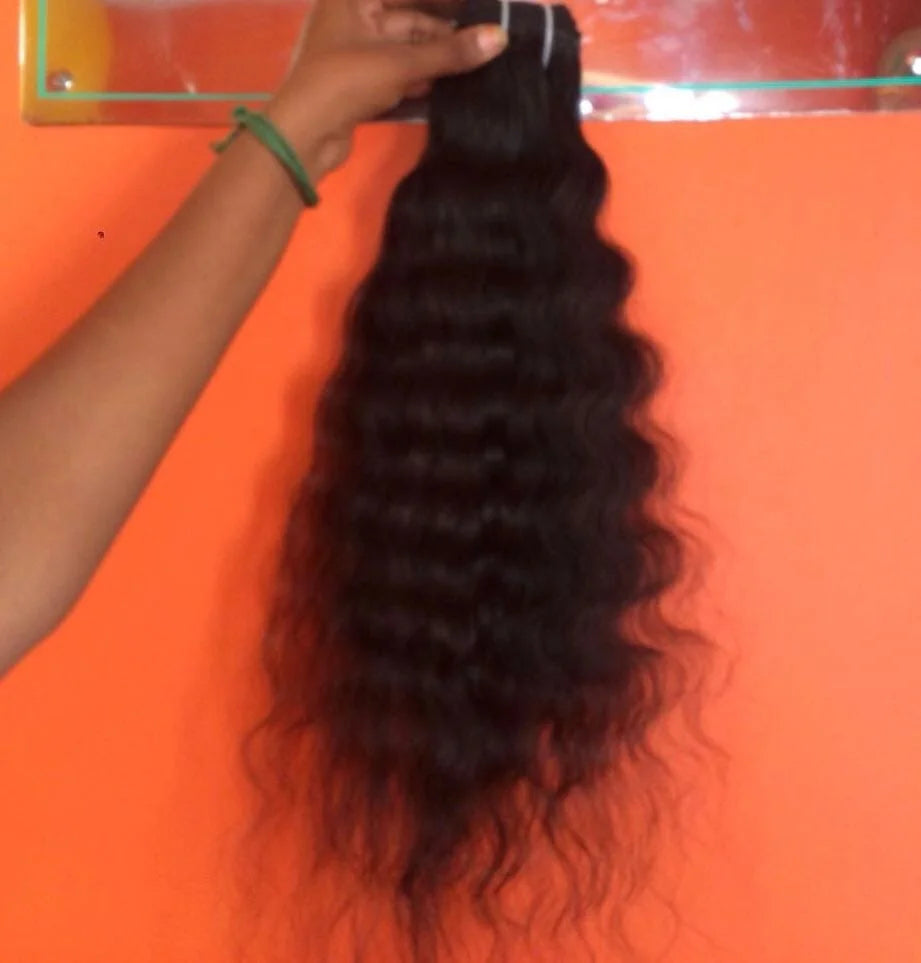 Indian Water Wave Braid Hair Bundle Wholesale Virgin Weave Raw Cuticle Aligned Super Double Drawn Human Hair Extensions