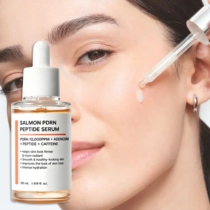 Korean Salmon PDRN & Copper Peptide Face Serum,Centella Asiatica Hydrating Repair Essence, Lightweight Glow Moisturizer All Skin